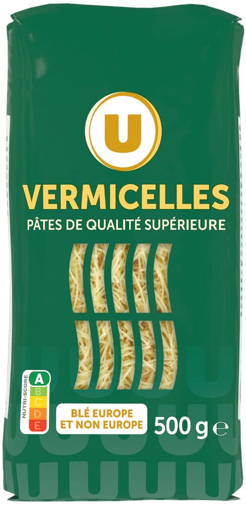 U Pâtes Vermicelle qualité supérieure, sachet de 500g packshot