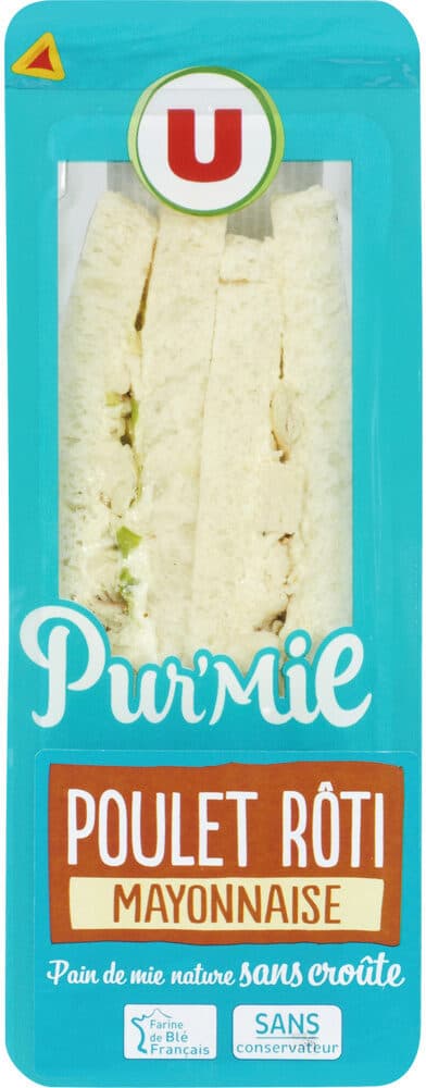 U Sandwich pur mie poulet-mayonnaise 140g packshot