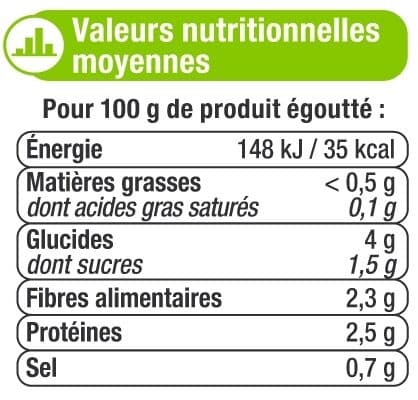 U Coeur palmier, boîte 4/4 500g poids net égoutté 500g packshot