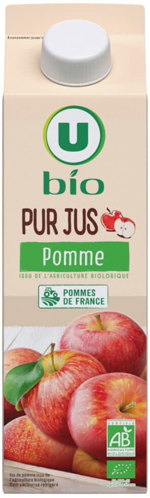 U Pur jus réfrigéré pomme - Brique 1L packshot