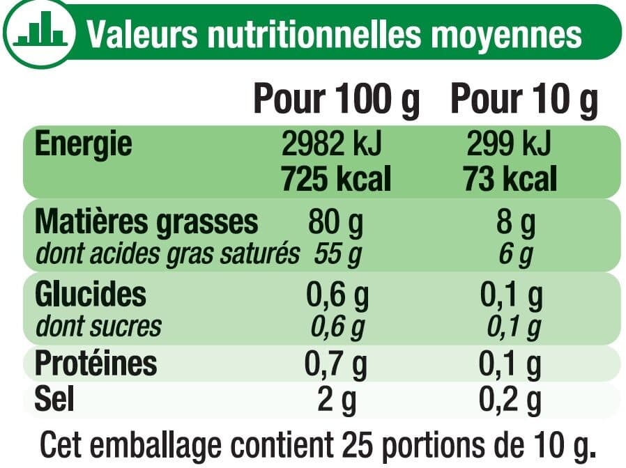 U Beurre tendre demi sel 80% de MG, plaquette de 250g packshot