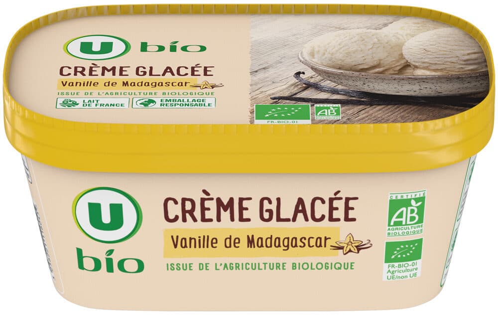 U Bac Crème glacée à la vanille de Madagascar - 471g packshot