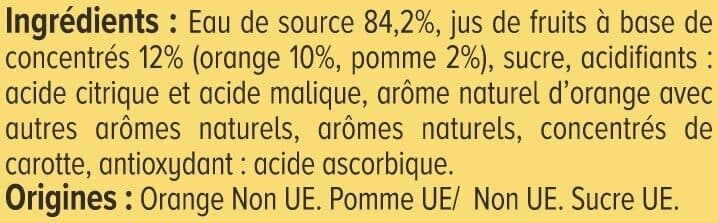 U Boisson aux jus de fruits à base de concentrés, aromatisée orange 2L packshot