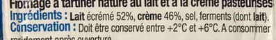 U Fromage nature à tartiner (25,1% MG) packshot