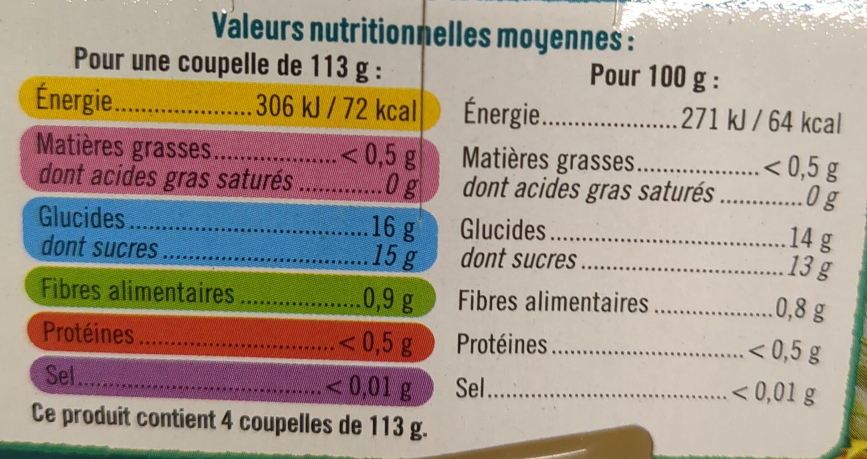U Coupelle de fruits à l'ananas x4 - 260g packshot
