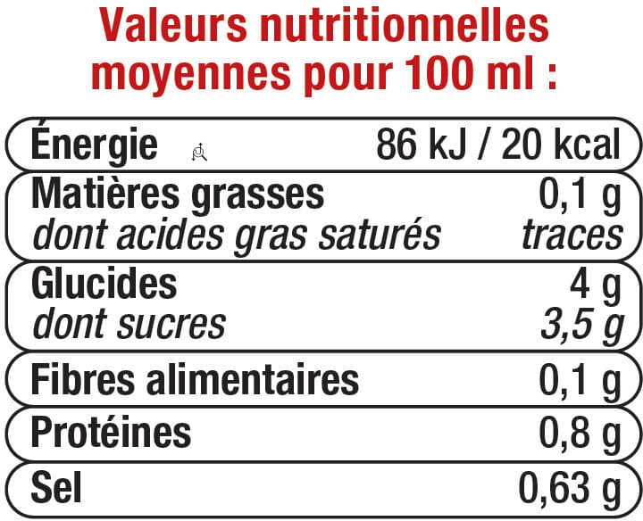 U Pur jus de tomate 4 bouteilles en verre de 20cl packshot