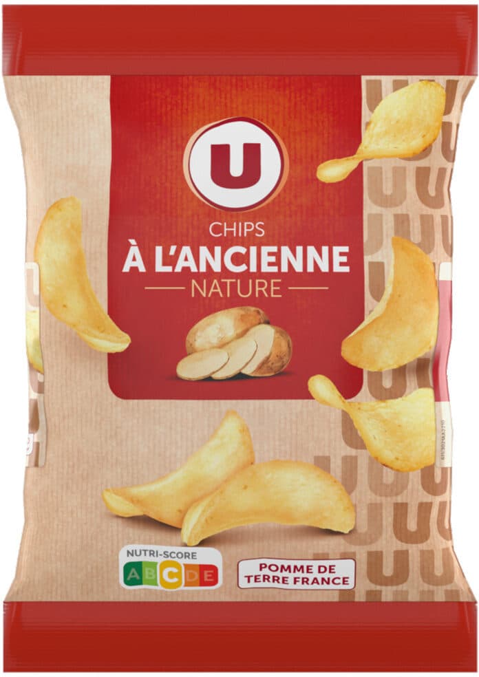 U Chips à l'ancienne nature 6 sachets de 30g packshot