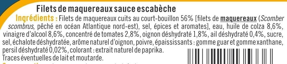 Magasin U Filets de maquereaux à l'escabèche 169g packshot
