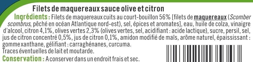 U Filets de maquereaux à la sauce olive et citron boîte de 1/4, 169g packshot