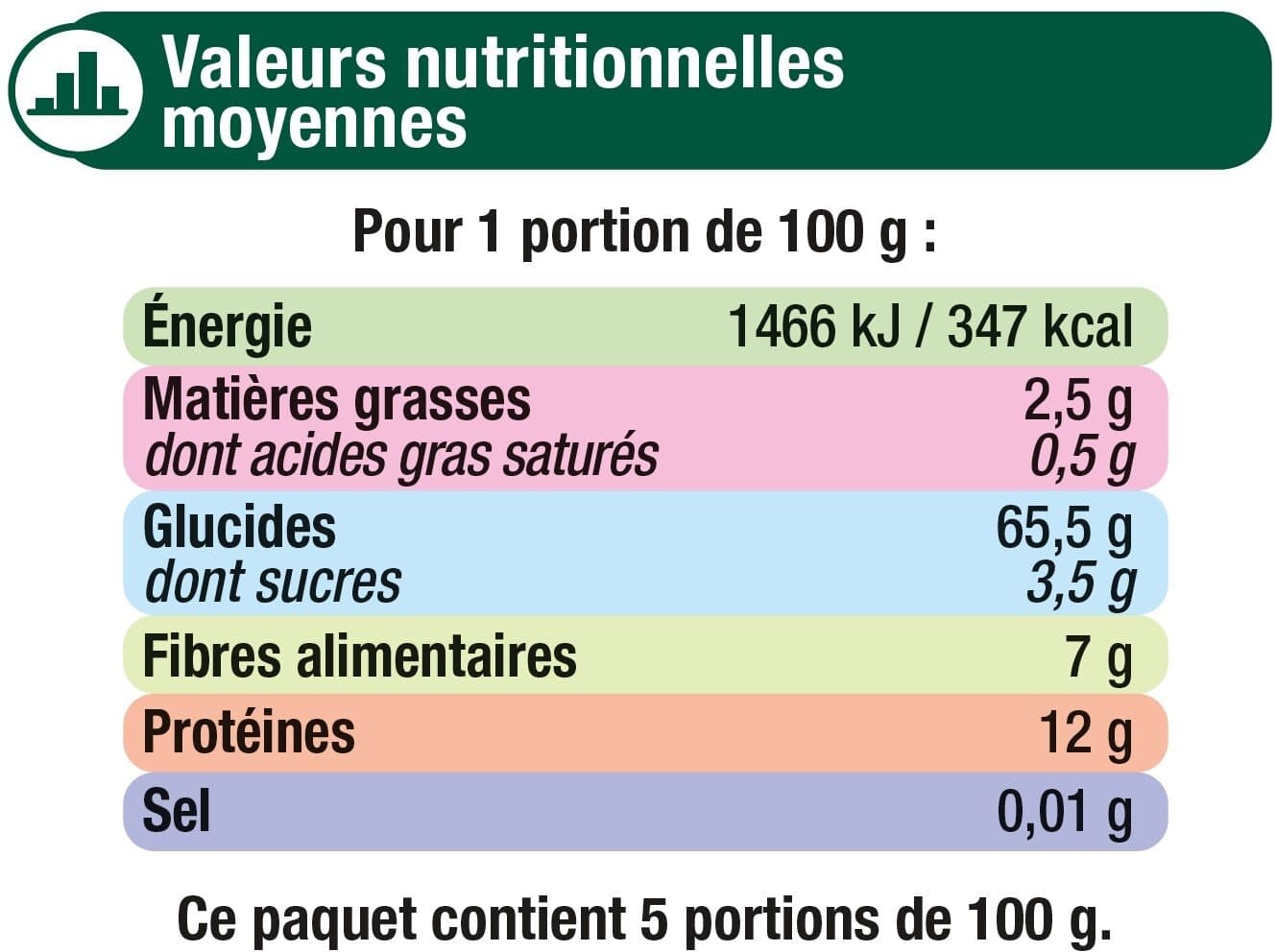 U Pâtes Farfalle blé complet sachet 500g packshot