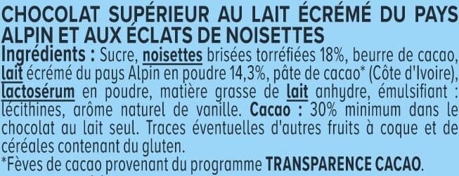 U Chocolat au lait avec éclats de noisettes 3 Tablettes de 100g packshot