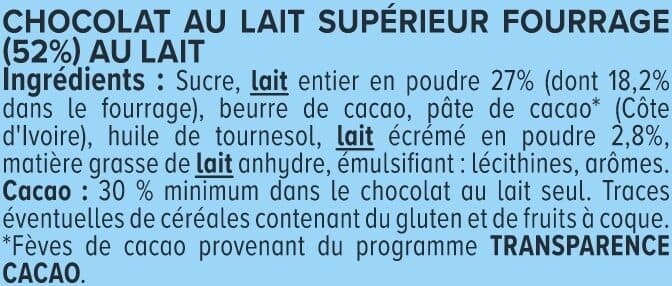 U Chocolat au lait fourré lait 2 Tablettes de 100g packshot