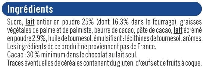 U Chocolat lait fourré lait packshot