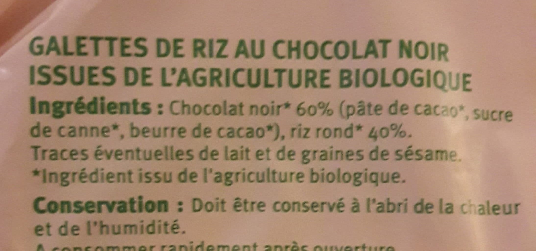 U Galette de riz au chocolat noir packshot