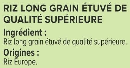 U Riz long grain étuvé 10 minutes 4 sachets cuisson de 125g, 500g packshot