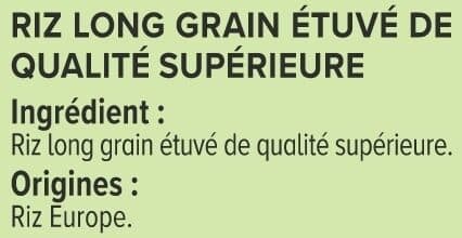 U Riz long grain étuvé 10 minutes, étui vrac de 1kg packshot