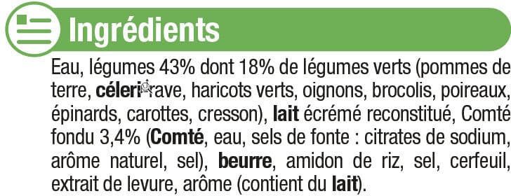 U Velouté Légumes Verts et Comté packshot