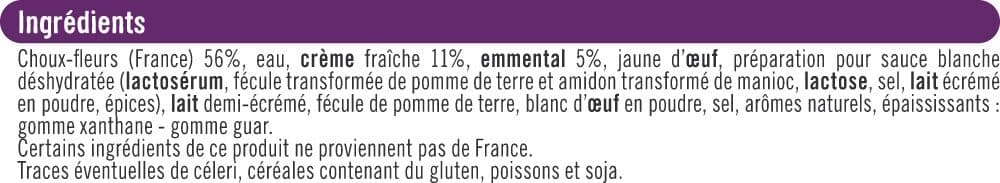 U Mini gratins de choux fleurs 4x120g packshot