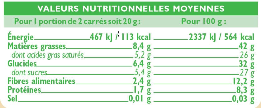 U Tablette Chocolat noir à l'orange - 100g packshot