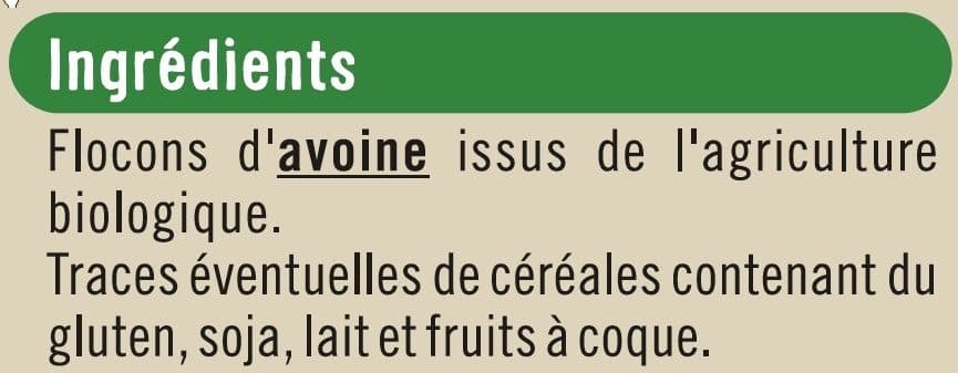 U Flocons d'avoine bio packshot