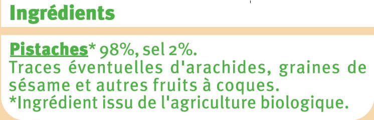 U Pistache salées et grillées à sec packshot