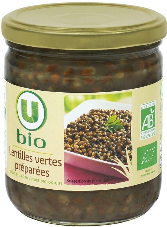 U Lentilles cuisinées packshot