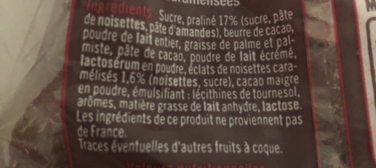 U Friture en chocolat au lait au praline prestige U packshot