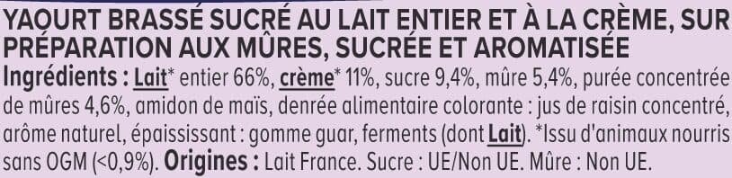 U Yaourt à la grecque sur lit de mûres 4X150g packshot