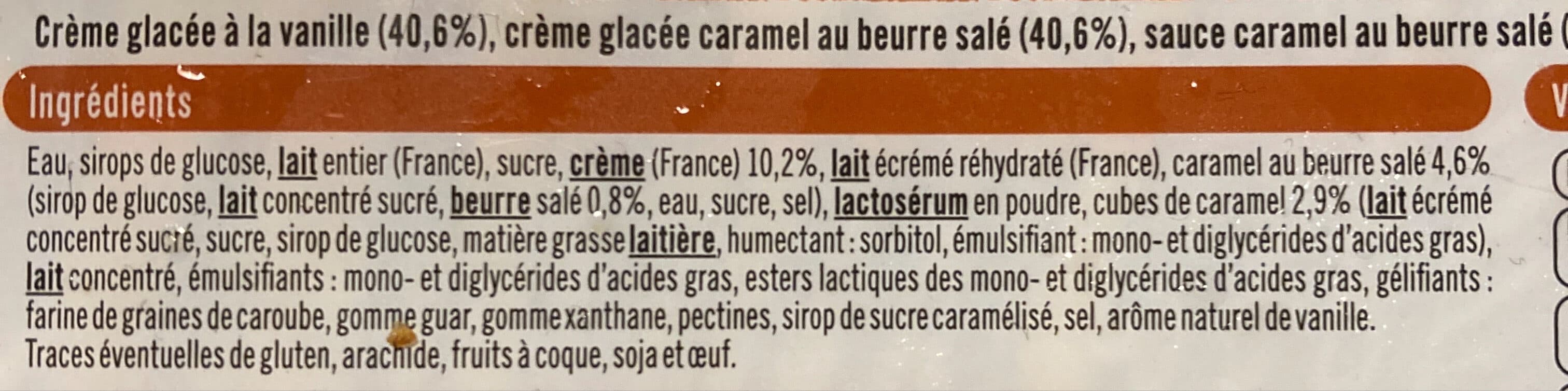 U Bac crème glacée vanille caramel - 506g packshot