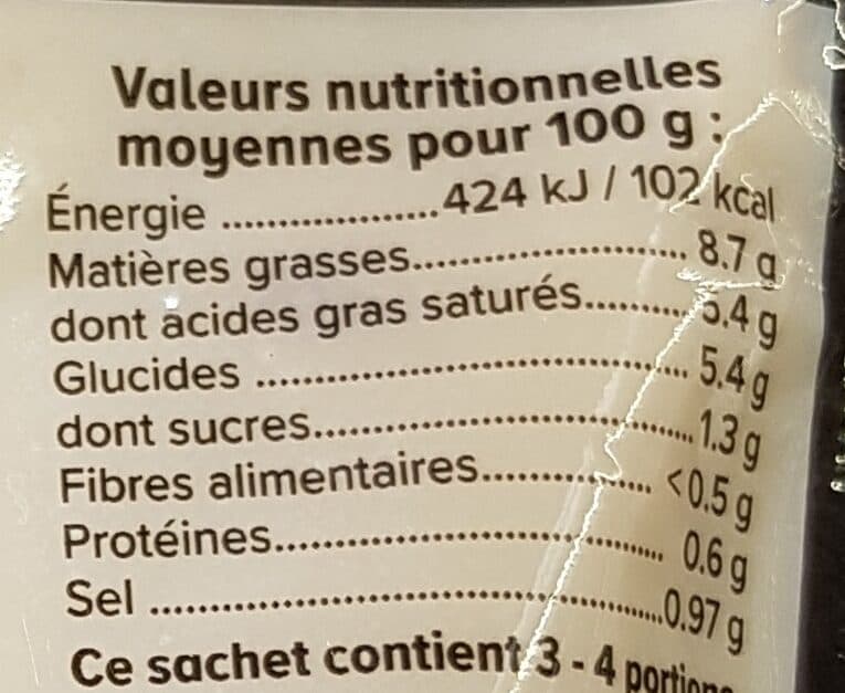 U Sauce beurre blanc échalote transformée en France, sachet de 180g packshot