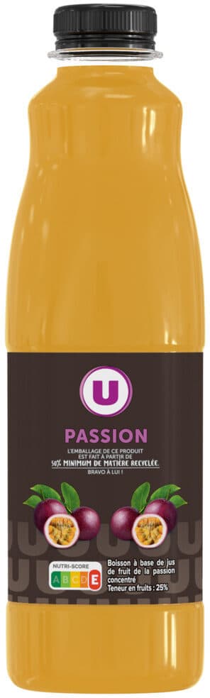 U Boisson à base de jus de fruit de la passion concentré pet 1 litre packshot