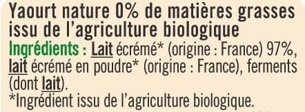 U Yaourt nature maigre 0% de MG packshot