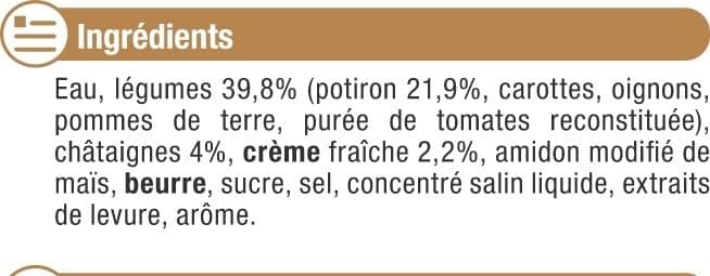 U Soupe Velouté de potiron et chataignes brique 1l packshot