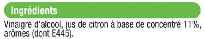 U Vinaigre d'Alcool au Jus de Citron 6° bouteille en verre de 75cl packshot
