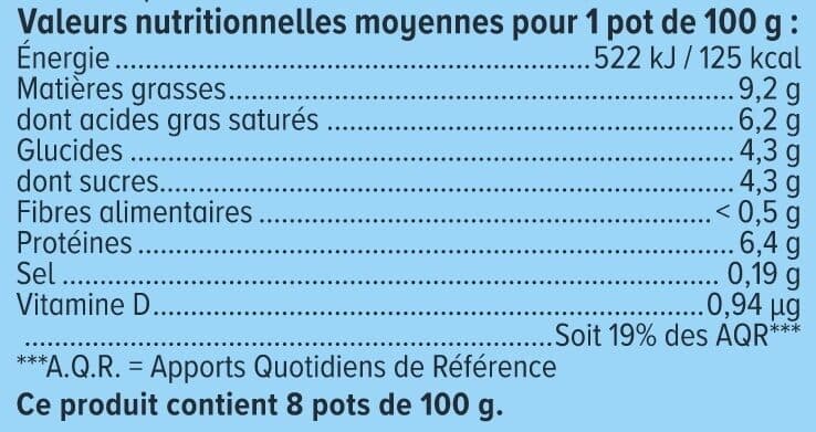 U Fromage blanc frais au lait pasteurisé mousse Duo Gourmand, 8x100g, 10,4%MG packshot