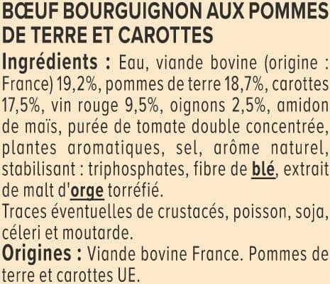 U Boeuf bourguignon boîte de 400g packshot