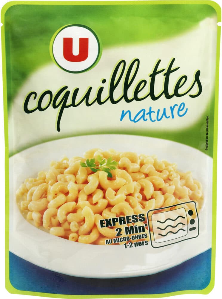 U Coquillette nature micro-ondable 2 minutes packshot