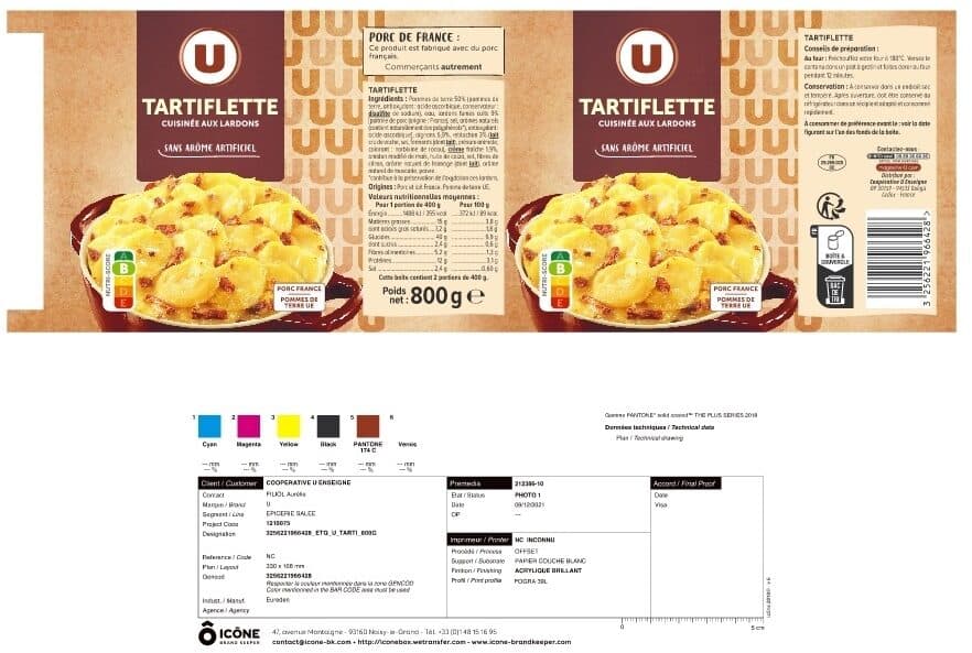 U Tartiflette boîte de 800g packshot