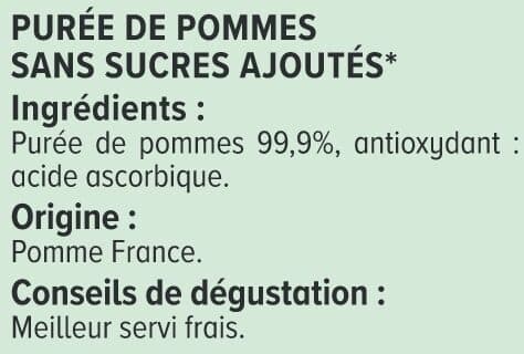 U Purée de pommes sans sucres ajoutés 8 pots de 100g packshot