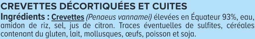 U Crevettes nature cuites et décortiquées 100g packshot