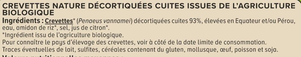 U Crevettes cuites et décortiquées 100g packshot