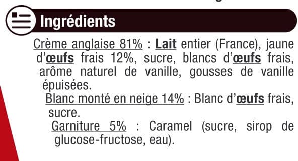 U Dessert Ile Flottante et sachet caramel - 4 pots de 100g packshot