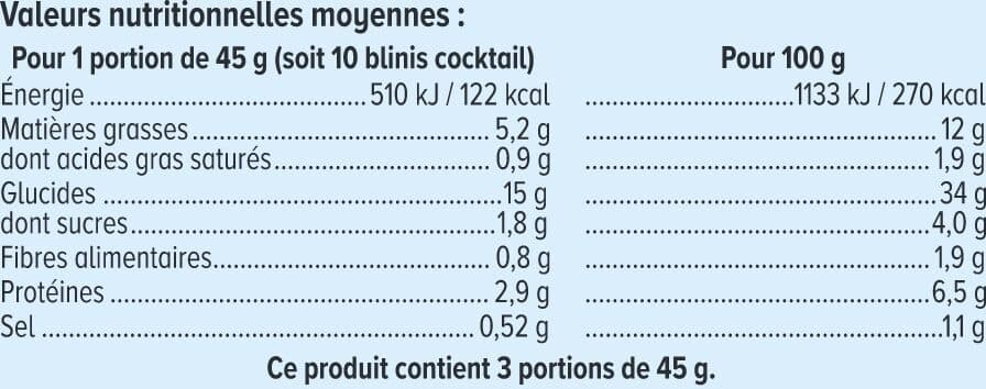 U Mini-blinis cocktail paquet de 135g packshot