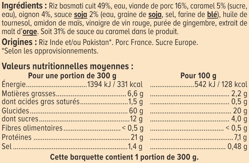 U Porc au caramel et riz 300g packshot