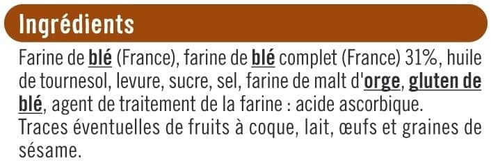 U Pain grillé au blé complet 500g packshot