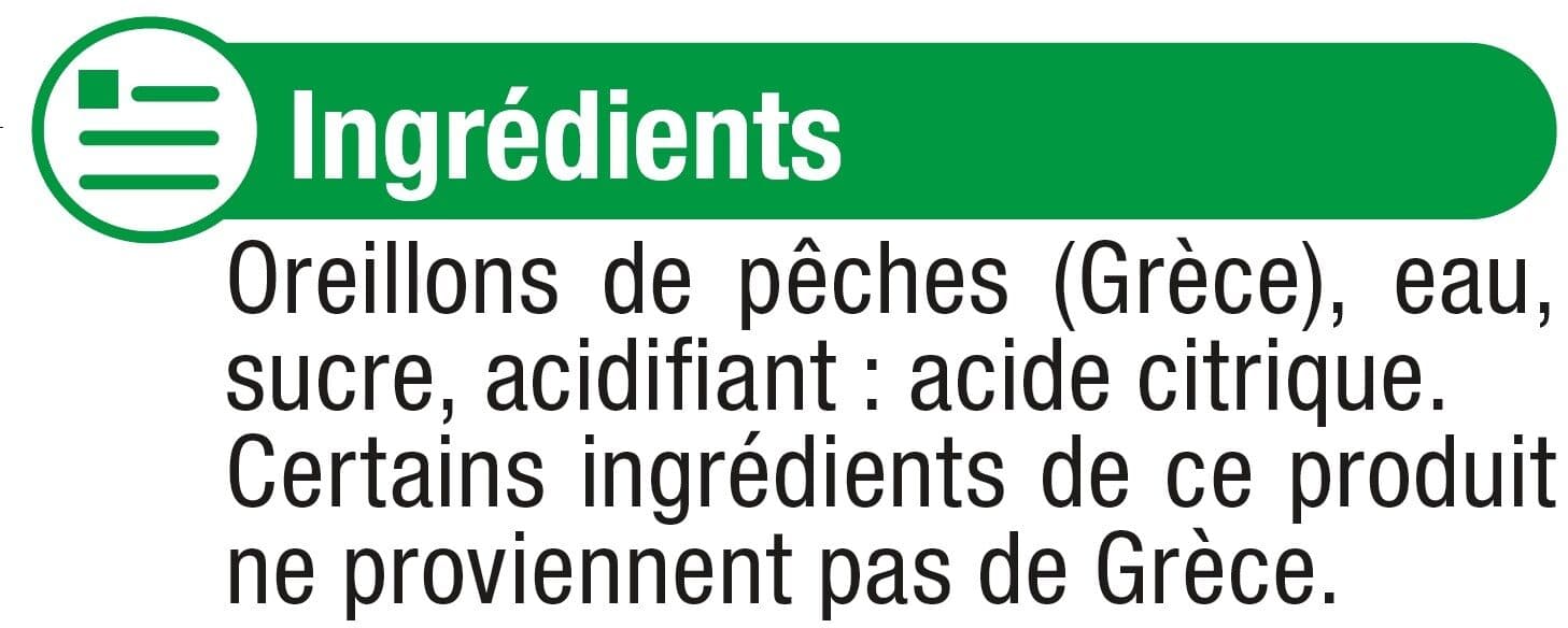 U Oreillons de Pêches au sirop léger boîte de 230g packshot