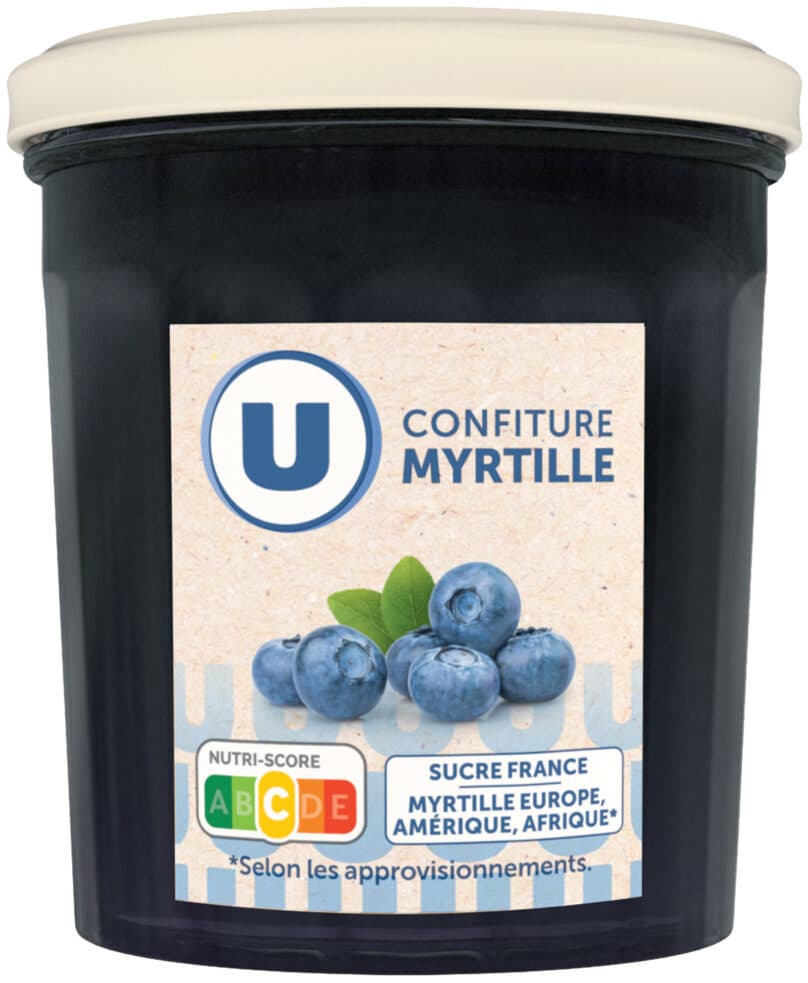 U Confiture de myrtilles 370g packshot