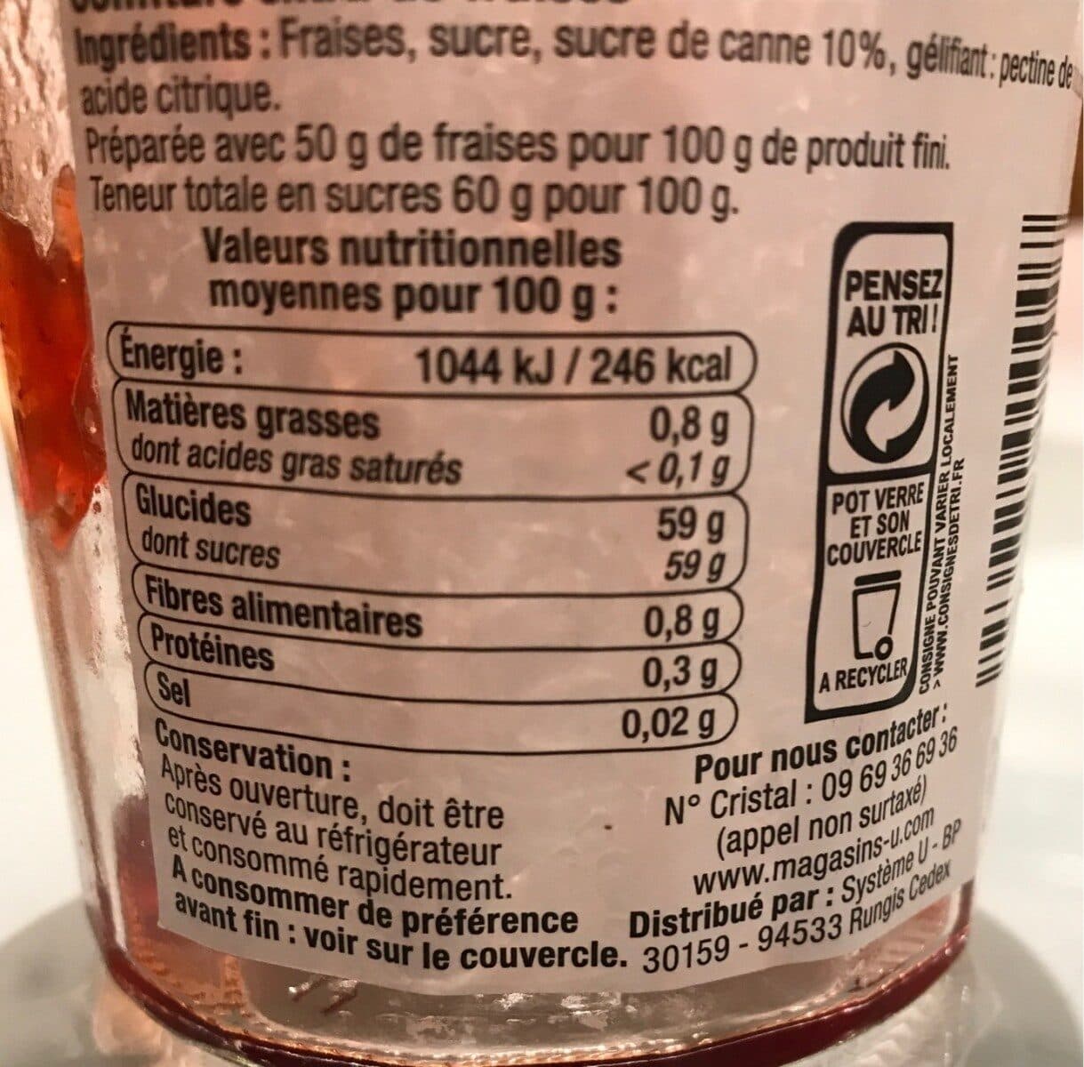 U Confiture de fraise packshot