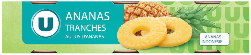 U Ananas tranches entières - conserve 3x1/4, 420g packshot