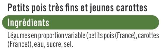 U Petits pois très fins et carottes - Boîte de 530g net égoutté packshot